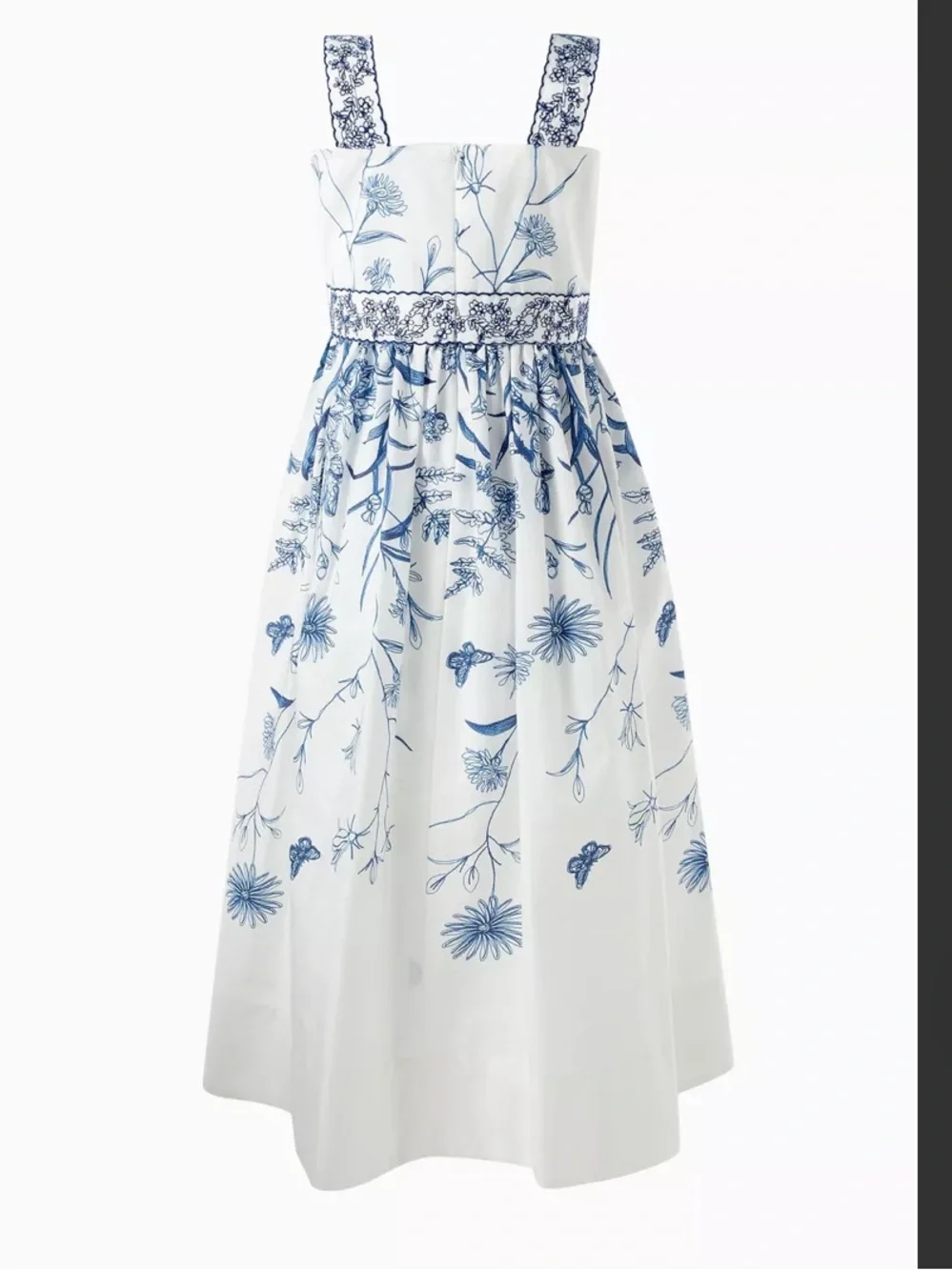 Elie Saab Girls Elegant White and blue floral Dress. NWT Size 6